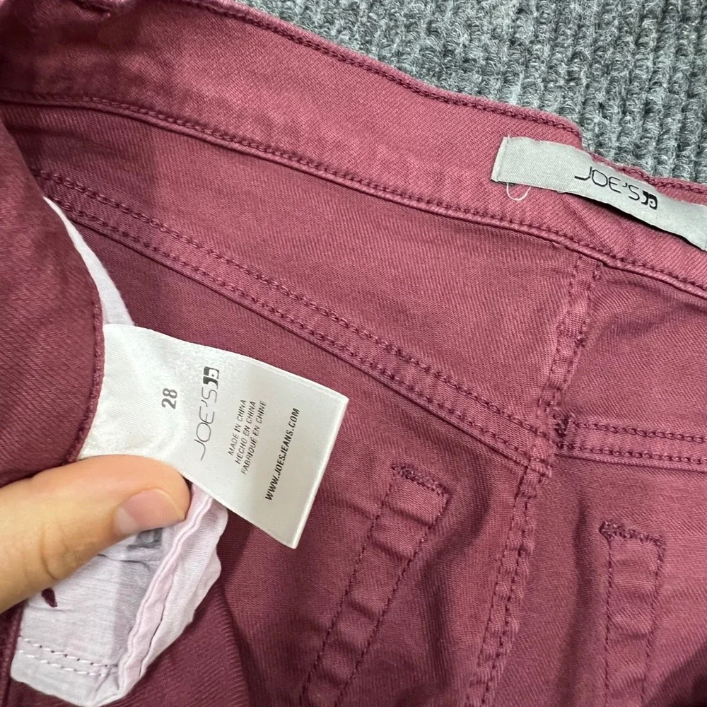 Joe's Jeans Rosy Ash Wide Leg High Rise Pants Mauve 28 Crop Womens Stretch Ankle - Picture 9 of 10